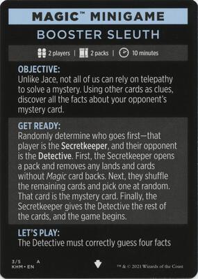 Magic Minigame: Booster Sleuth card from Kaldheim
