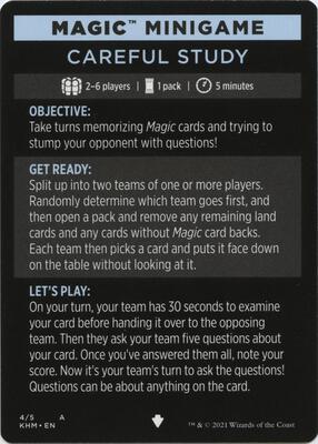 Magic Minigame: Careful Study card from Kaldheim