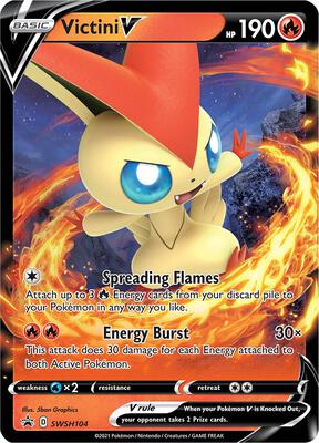 Victini V - SWSH104 card from SWSH: Sword & Shield Promo Cards