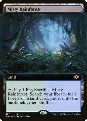 Misty Rainforest (Extended Art) card from Modern Horizons 2