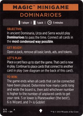 Magic Minigame: Dominarioes card from Strixhaven: School of Mages