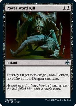 Power Word Kill card from Adventures in the Forgotten Realms