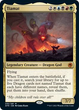 Tiamat card from Adventures in the Forgotten Realms
