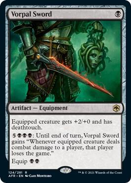 Vorpal Sword card from Adventures in the Forgotten Realms