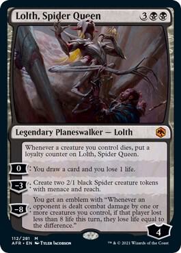 Lolth, Spider Queen card from Adventures in the Forgotten Realms
