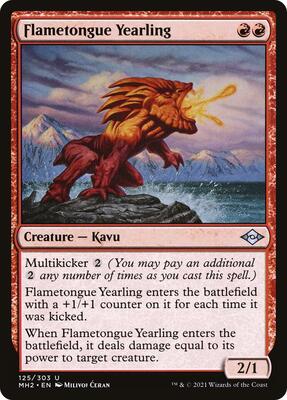 Flametongue Yearling card from Modern Horizons 2
