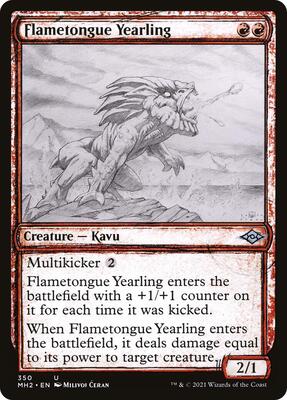 Flametongue Yearling (Showcase) card from Modern Horizons 2