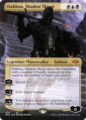 Dakkon, Shadow Slayer (Borderless) card from Modern Horizons 2