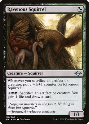 Ravenous Squirrel card from Modern Horizons 2