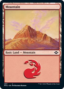 Mountain (487) (Foil Etched) card from Modern Horizons 2