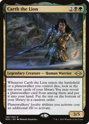 Carth the Lion card from Modern Horizons 2