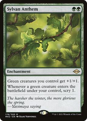 Sylvan Anthem card from Modern Horizons 2