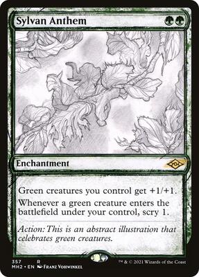 Sylvan Anthem (Showcase) card from Modern Horizons 2