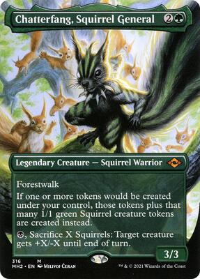 Chatterfang, Squirrel General (Borderless) card from Modern Horizons 2
