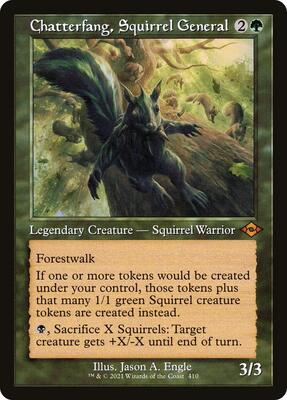 Chatterfang, Squirrel General (Retro Frame) card from Modern Horizons 2