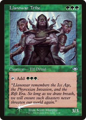 Llanowar Tribe (Retro Frame) card from Modern Horizons