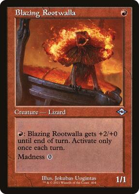 Blazing Rootwalla (Retro Frame) card from Modern Horizons 2
