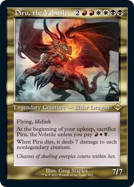Piru, the Volatile (Retro Frame) (Foil Etched) card from Modern Horizons 2