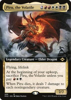 Piru, the Volatile (Extended Art) card from Modern Horizons 2