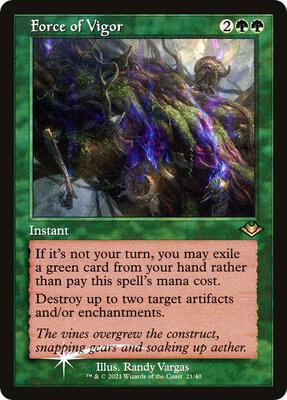 Force of Vigor (Retro Frame) card from Modern Horizons