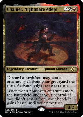 Chainer, Nightmare Adept (Foil Etched) card from Modern Horizons 2