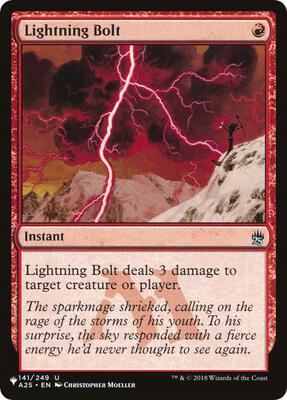 Lightning Bolt (A25) card from The List Reprints