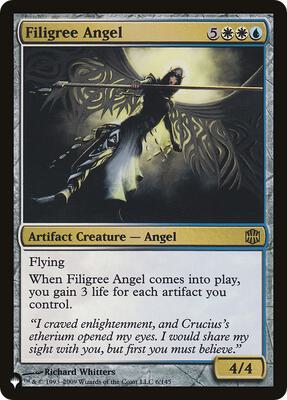 Filigree Angel card from The List Reprints