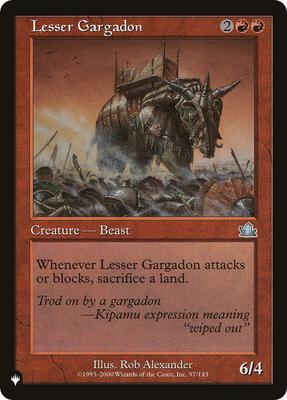 Lesser Gargadon card from The List Reprints