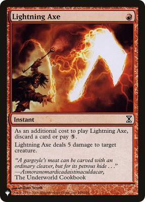 Lightning Axe card from The List Reprints