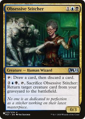 Obsessive Stitcher card from The List Reprints