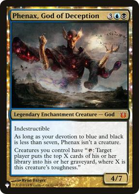 Phenax, God of Deception card from The List Reprints