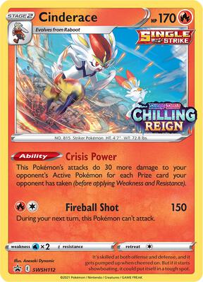 Cinderace - SWSH112 (Prerelease) card from SWSH: Sword & Shield Promo Cards