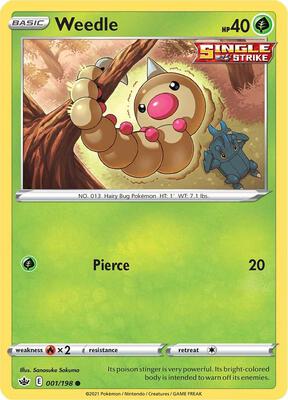 Weedle card from SWSH06: Chilling Reign