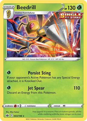 Beedrill card from SWSH06: Chilling Reign