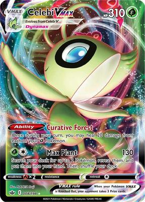 Celebi VMAX card from SWSH06: Chilling Reign