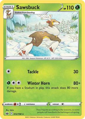 Sawsbuck card from SWSH06: Chilling Reign