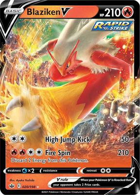 Blaziken V card from SWSH06: Chilling Reign