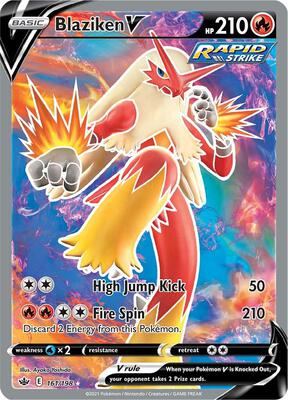 Blaziken V (Full Art) card from SWSH06: Chilling Reign