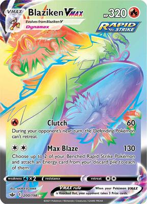 Blaziken VMAX (Secret) card from SWSH06: Chilling Reign