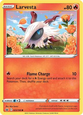 Larvesta card from SWSH06: Chilling Reign