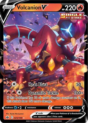 Volcanion V card from SWSH06: Chilling Reign