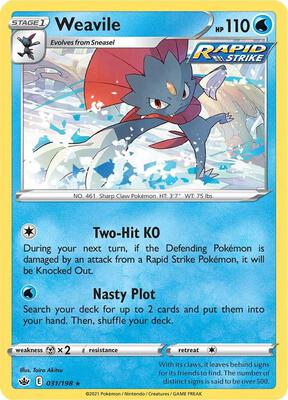 Weavile card from SWSH06: Chilling Reign