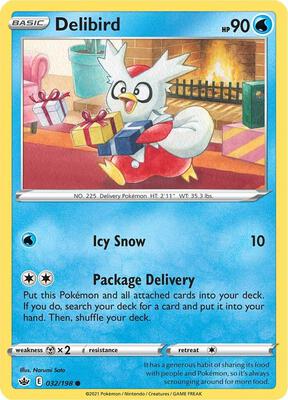 Delibird card from SWSH06: Chilling Reign