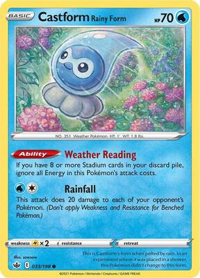 Castform Rainy Form card from SWSH06: Chilling Reign