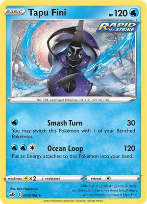 Tapu Fini card from SWSH06: Chilling Reign