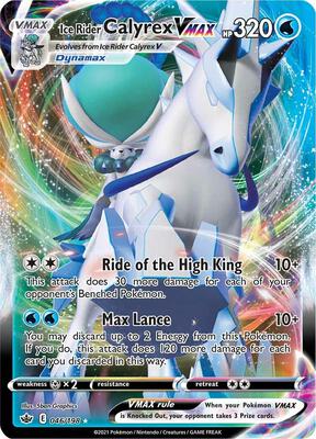 Ice Rider Calyrex VMAX card from SWSH06: Chilling Reign