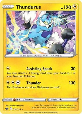 Thundurus card from SWSH06: Chilling Reign