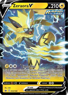 Zeraora V card from SWSH06: Chilling Reign