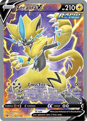 Zeraora V (Full Art) card from SWSH06: Chilling Reign