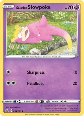 Galarian Slowpoke card from SWSH06: Chilling Reign